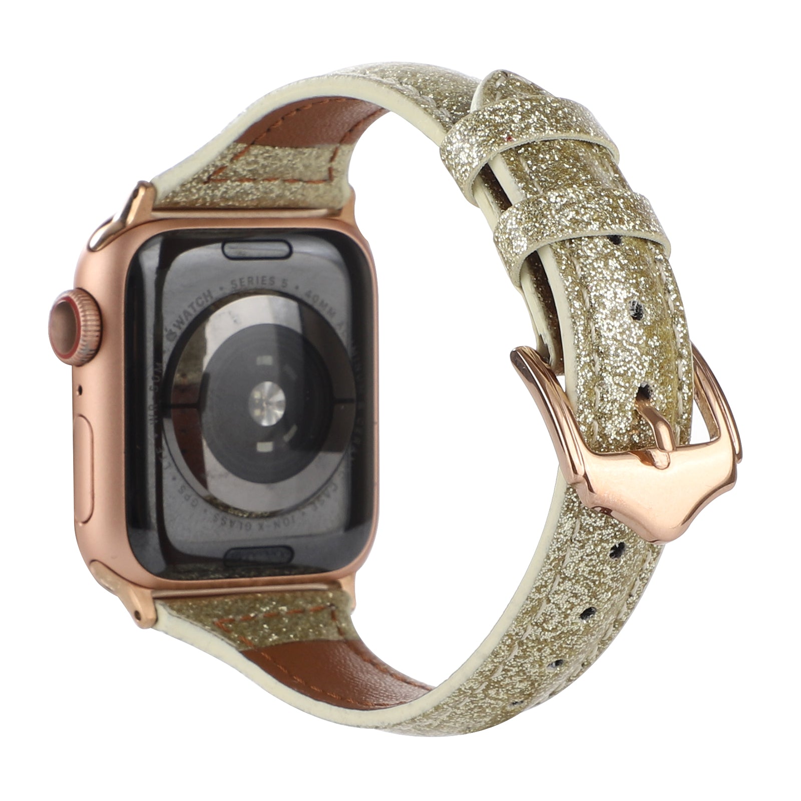 Glitter Powder Decor PU Leather Watch Strap for Apple Watch Series 9 8 7 41mm SE (2023) SE(2022) SE 6 5 4 40mm 3 2 1 38mm Glitter Powder Decor PU Leather Watch Strap for Apple Watch Series 9 8 7 41mm SE (2023) SE(2022) SE 6 5 4 40mm 3 2 1 38mm